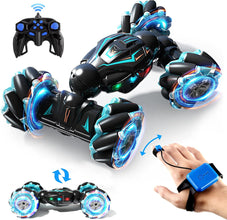 Stunt Car, 4WD 2.4GHz Remote Control Gesture Sensor Toy Cars, 360° Rotating Off Road Vehicle with Lights, Toy Cars for kids